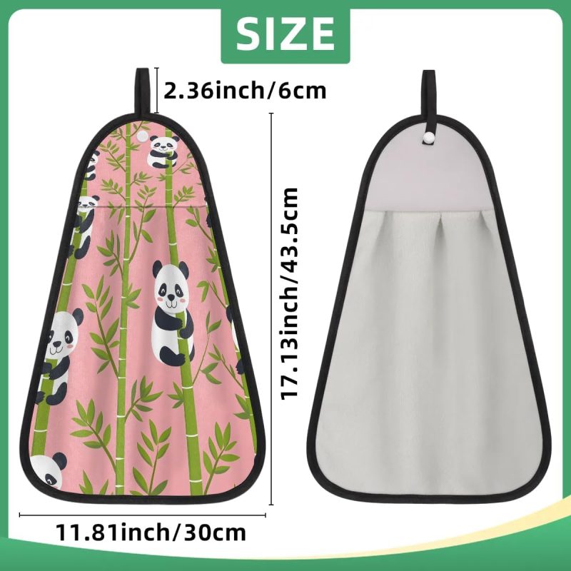 Funny Panda Bamboo Hanging Kitchen Towels Dish Cloth with Loop Hand Towel Soft Microfiber Absorbent Dish Towels Quick Drying Washing Dishes for Home Bathroom Farmhouse - Image 2