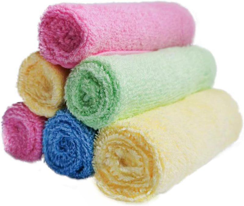 9PCS Soft Absorbent Wood Bamboo Fiber Dish Cloths for Washing Dishes,A Perfect Replacement of Disposable Cleaning Cloths,Soft Reusable Kitchen Towel & Cleaning Cloths & Kitchen Rags