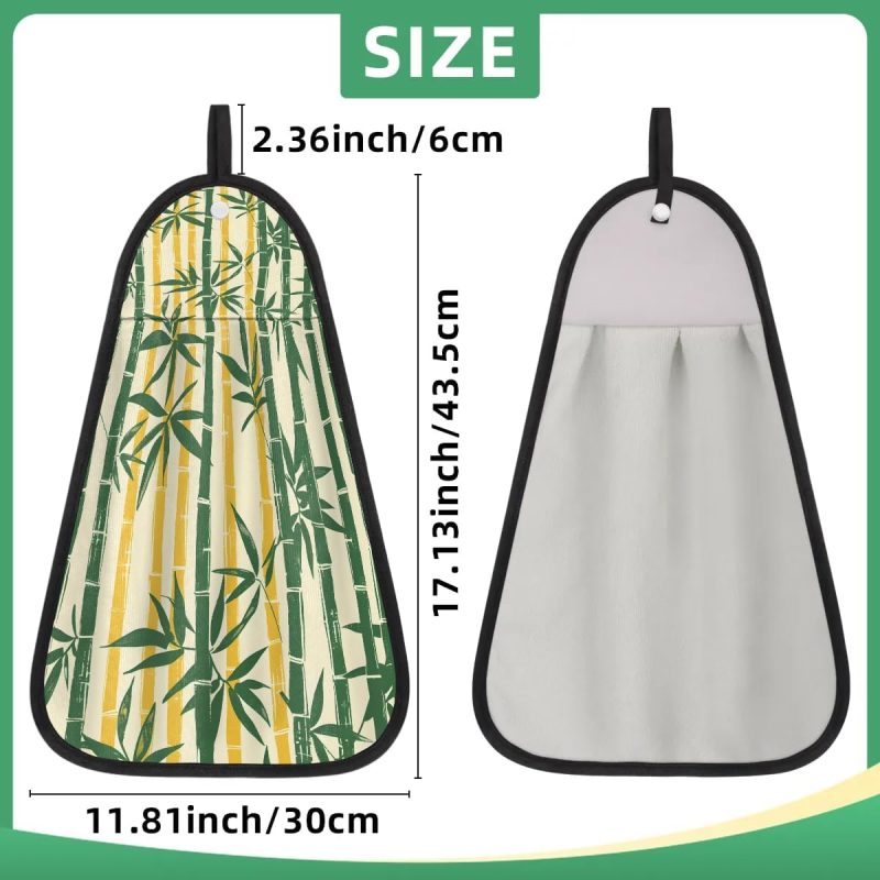 Bamboo Hanging Kitchen Towels Dish Cloth with Loop Hand Towel Soft Microfiber Absorbent Dish Towels Quick Drying Washing Dishes for Home Bathroom Farmhouse - Image 2