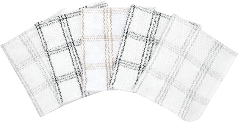 Cotton Scouring Dish Cloth 5-Pack, Neutral - Image 2