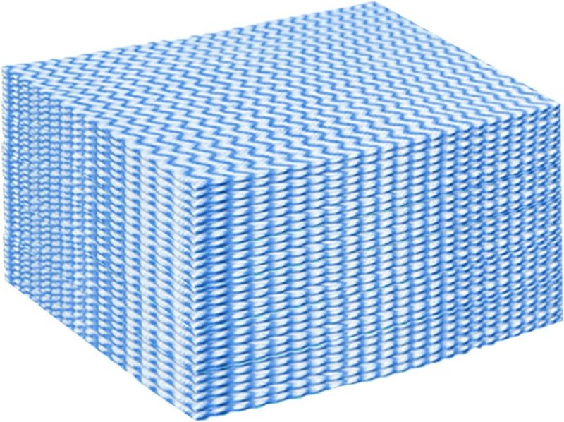 Blue Disposable Kitchen Cleaning Towel Heavy Duty Cleaning Rags Disposable Dish Cloths 50 Count/Pack