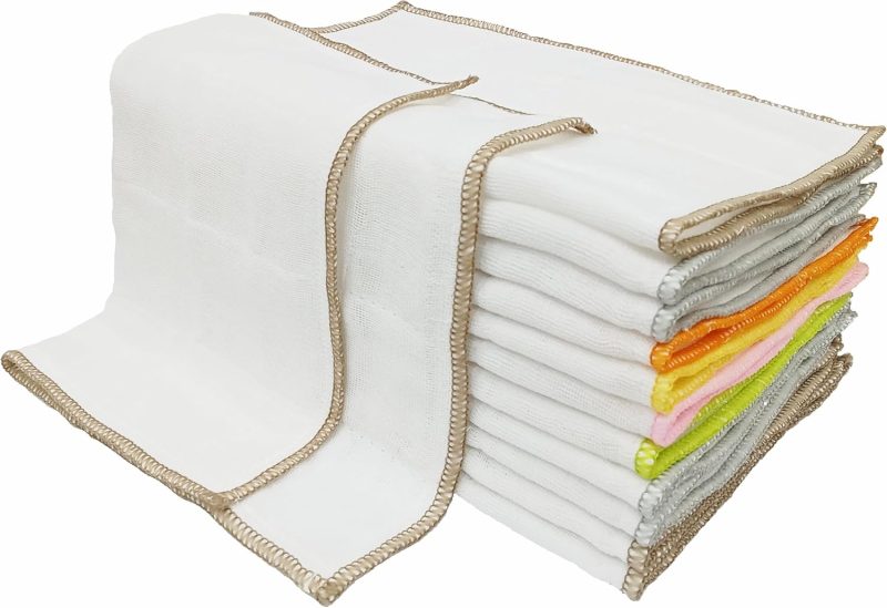 Cotton Dish Cloths, Ultra Absorbent Quick-Drying Cleaning Cloths, Reusable and Eco-Friendly Dish Rags for Kitchen Use (12)