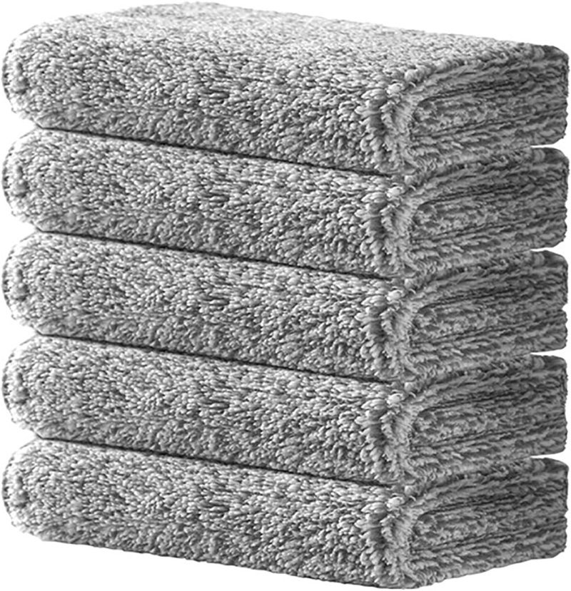 5 PCS  Reusable Double Sided Rag Dish Towels Superfine Fiber Bamboo Charcoal Glass Cleaning Cloth