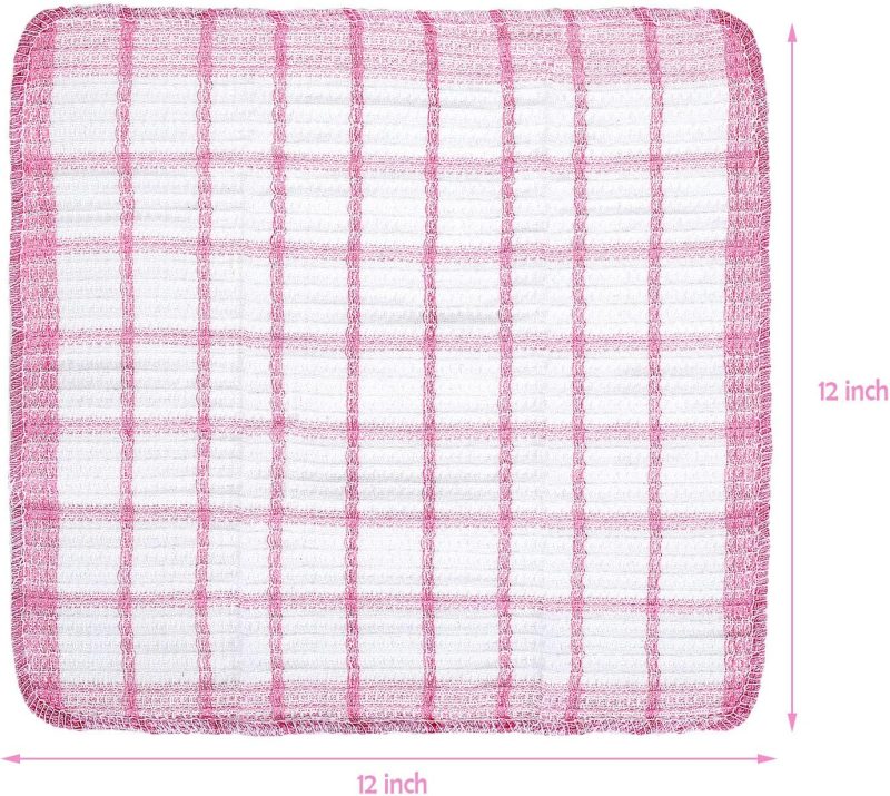 12 Pieces Kitchen Dish Cloths Kitchen Dish Towels Washable Cleaning Cloth for Washing Dishes Wipe Glass Home Kitchen Household Supplies, 12 x 12 Inch?4 Colors - Image 2