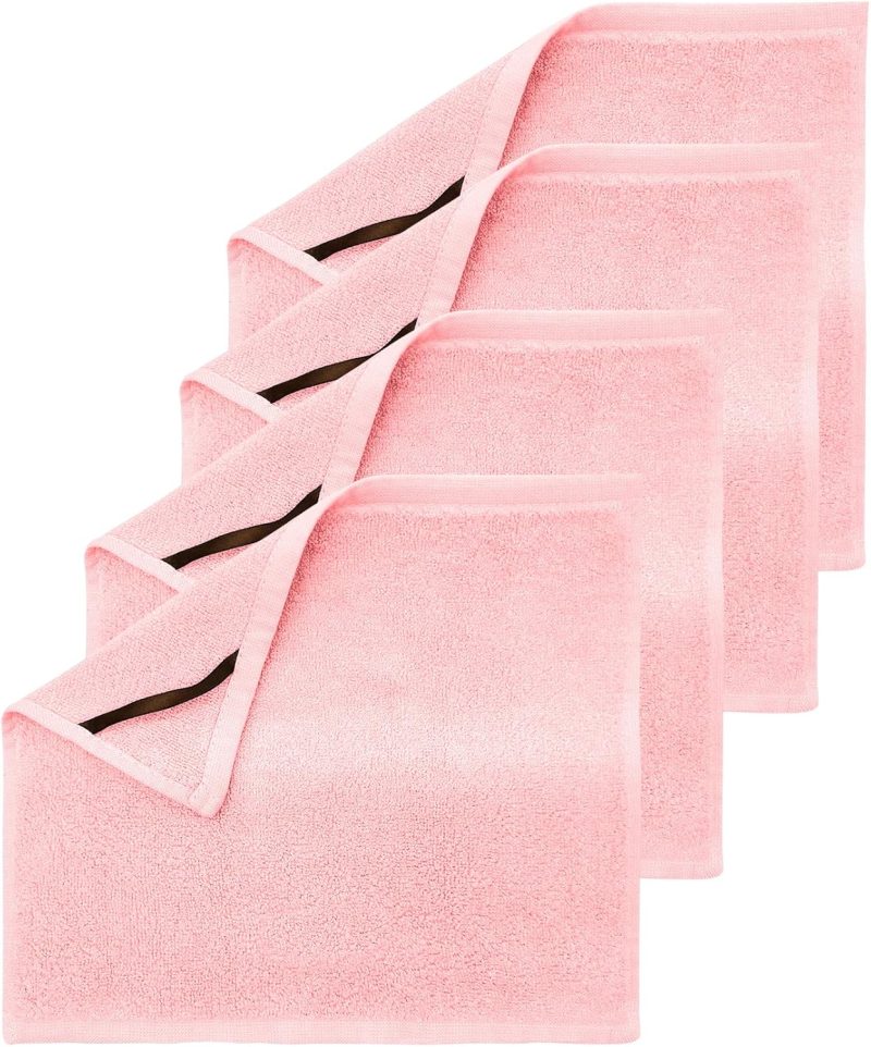 Rayon Bamboo Ultra-Soft Washcloths Luxurious, Gentle, and Fast-Drying Towels | 4-Pack 12x12 Machine Washable | Pink