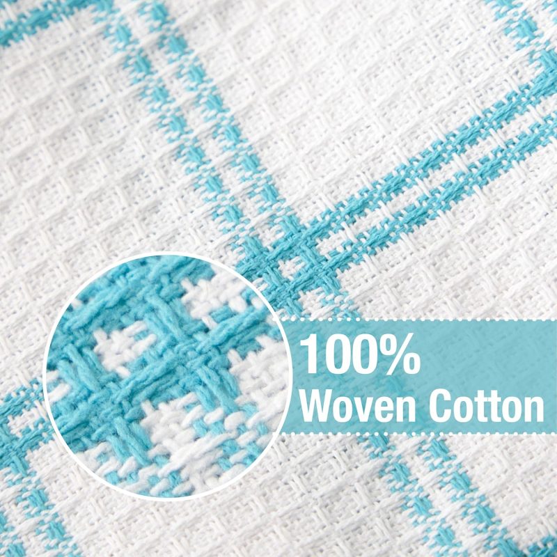 Premium Waffle Dish Cloths: Highly Absorbent, Super Soft Long Lasting - 100% Cotton, 12"x13" Flat Waffle Dish Towel for Cleaning & Drying Dishes, (4-Pack), - Image 2